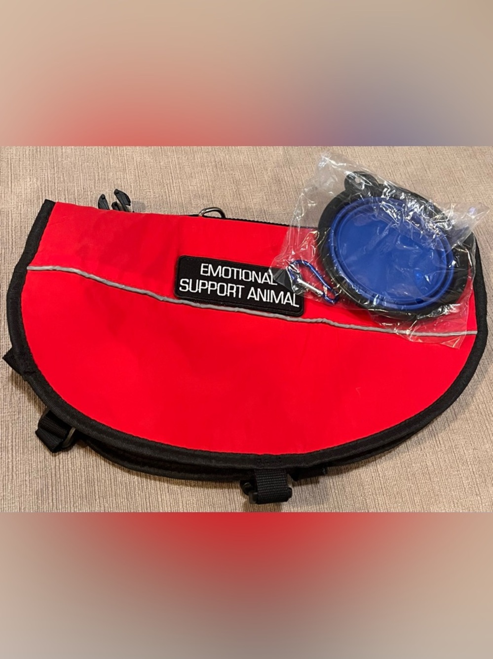 Emotional Support Animal Red Pet Vest with Reflective Trim